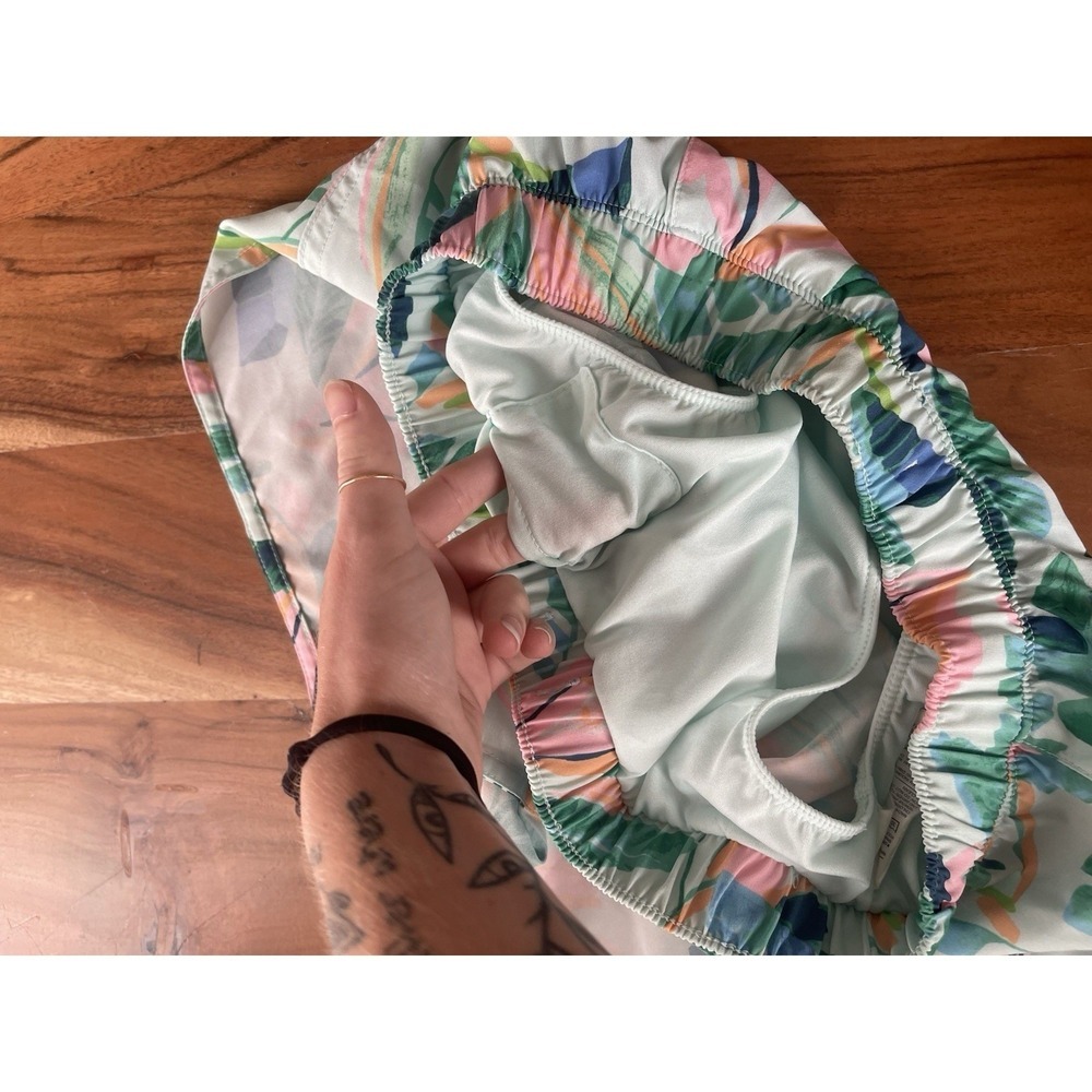 Old Navy Active StretchTech Tropical Palm Print Running Shorts Mint Green Small - Picture 5 of 5